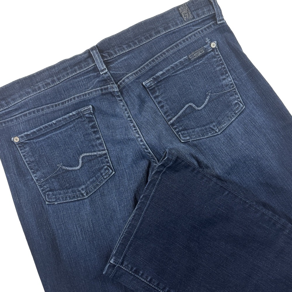 7 For‎ All Mankind Bootcut Jeans Women 29 Dark Blue Wash Stretch Denim